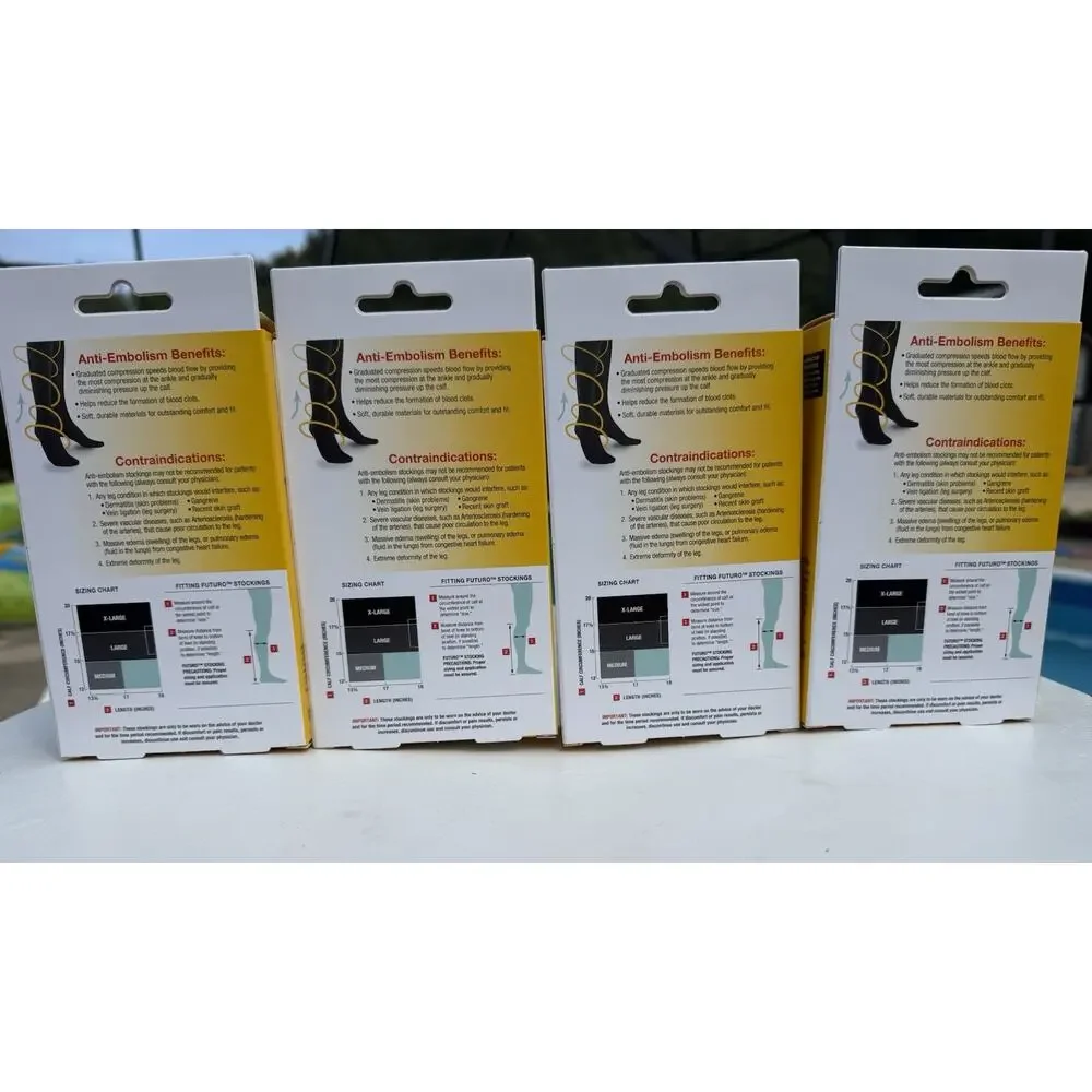 (4)Futuro Knee-Length Moderate Compression Stockings - 18-21 mmHg - XL